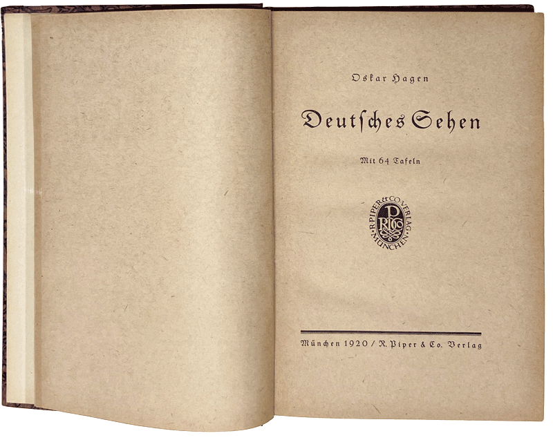Buch Oskar Hagen " Deutsche Sehen"
